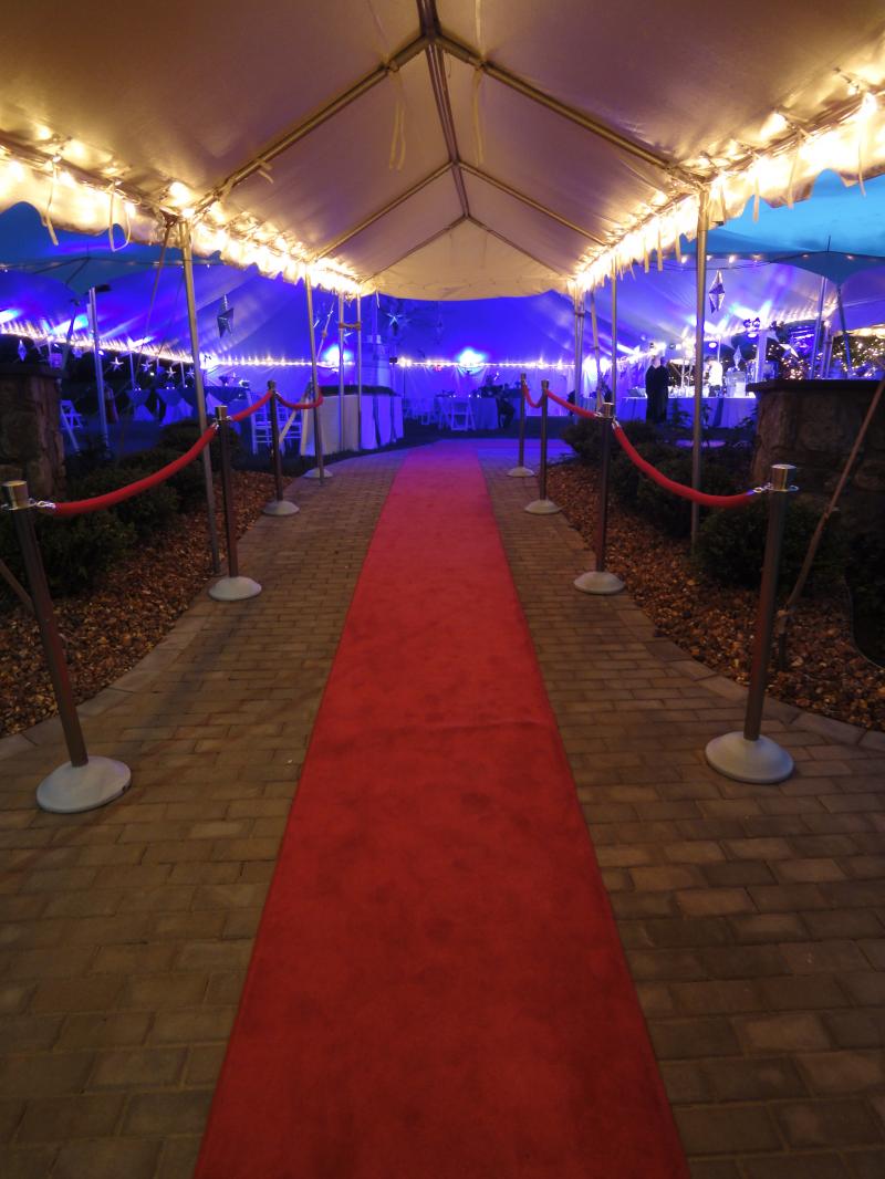 Red Carpet with Stantions & Velvet Rope